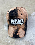 BLACK BLEACHED CHENILLE LOGO CAP